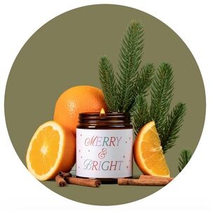 Fontana Candle Co. Merry & Bright Scented Candle with Citrus and Pine. New!
